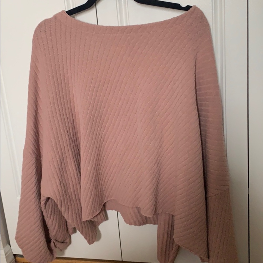 Adorable Blush Free People Sweater w/ Bell Sleeves